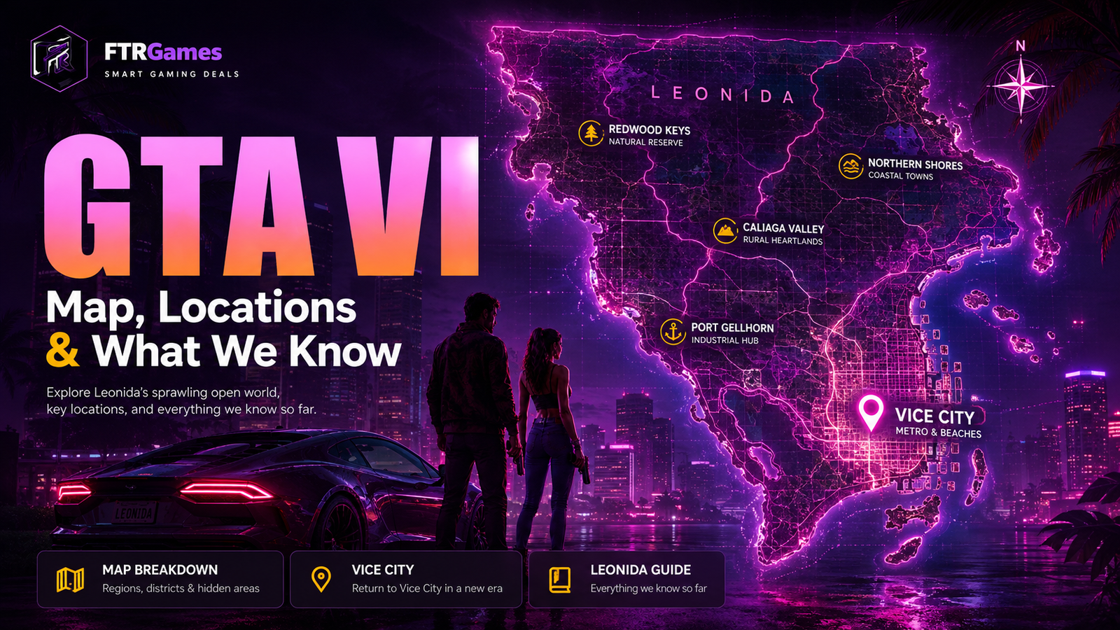 GTA VI Leonida map, Vice City and locations